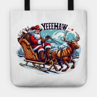 texas christmas santa cowboy Tote