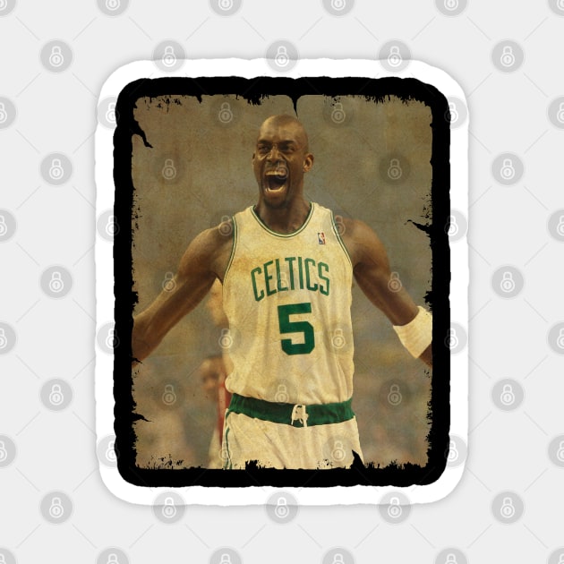 Kevin Garnett - Vintage Design Of Basketball Magnet by JULIAN AKBAR PROJECT