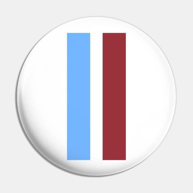 Crystal Palace Retro 1972 White Blue & Claret Striped Pin by Culture-Factory