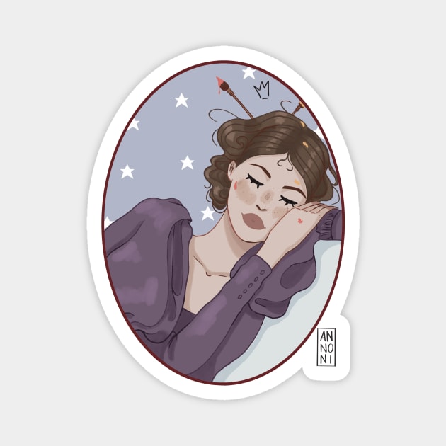 Sleepy artist Magnet by fiorellaannoni