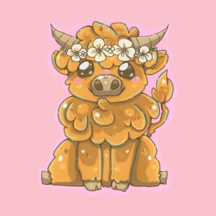 Highland Cow with Flowers! T-Shirt