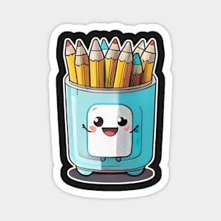 Back to school happy face pencil holder Magnet