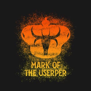 Mark of the Usurper (flaming pattern W/Text) T-Shirt