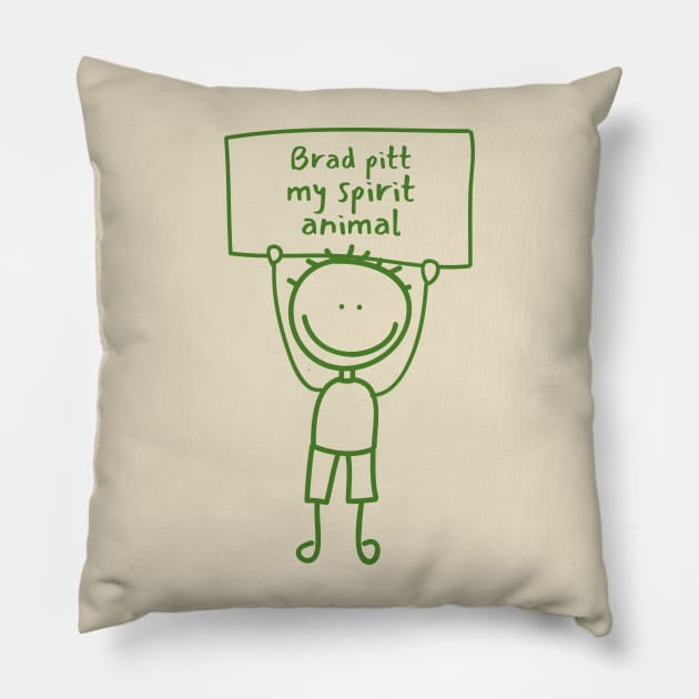 Brad pitt (funny actor) Pillow by GorilaFunk