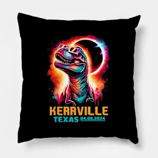 Kerrville Texas Total Solar Eclipse 2024 T Rex Dinosaur Pillow