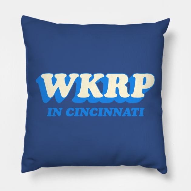 WKRP in Cincinnati Blue Pillow by Sayang Anak