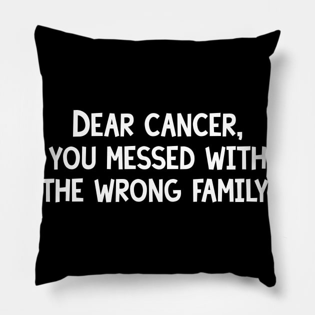 Dear Cancer, You Messed With The Wrong Family Pillow by jpmariano