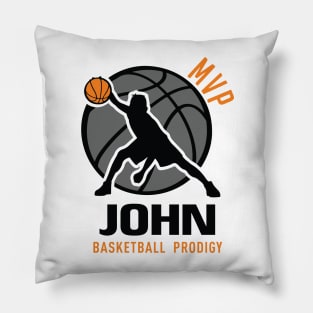 Jonh MVP Custom Player Basketball Prodigy Your Name Pillow