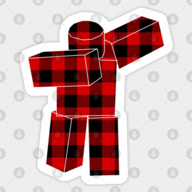 Buffalo Plaid Red Check Roblox Dabbing Gaming Noob 2020 Christmas Gift For Gamers Kids Roblox Sticker Teepublic - roblox red plaid shirt