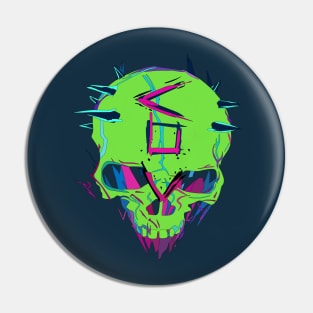 Neon skull Pin