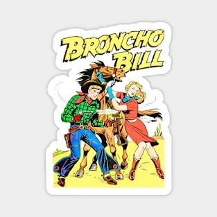 Broncho Bill Cowboy Girl Horse Vintage Magnet