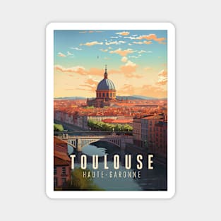 Affiche Toulouse - France - illustration Magnet