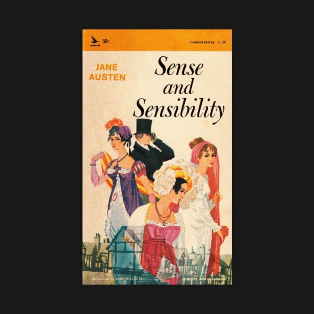 HIGH RESOLUTION Sense and Sensibility Jane Austen Vintage Book Cover by buythebook86