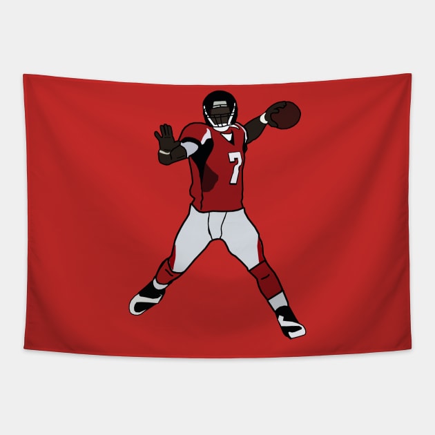 Michael Vick Throwback Atlanta Falcons NFL Tapestry by xavierjfong