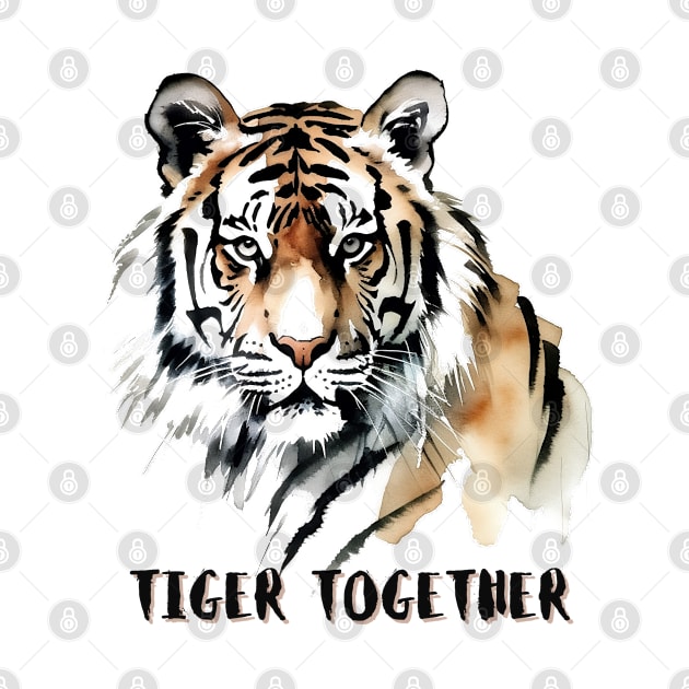 Tiger Together | Colorful Majesty | Tiger Lovers by Ola Draws