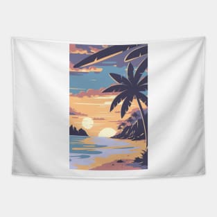 Sunset at the beach Tapestry