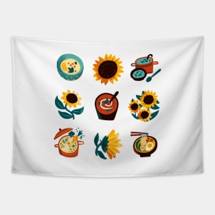 Soup and Sunflowers Tapestry