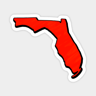 Bright Red Florida Outline Magnet