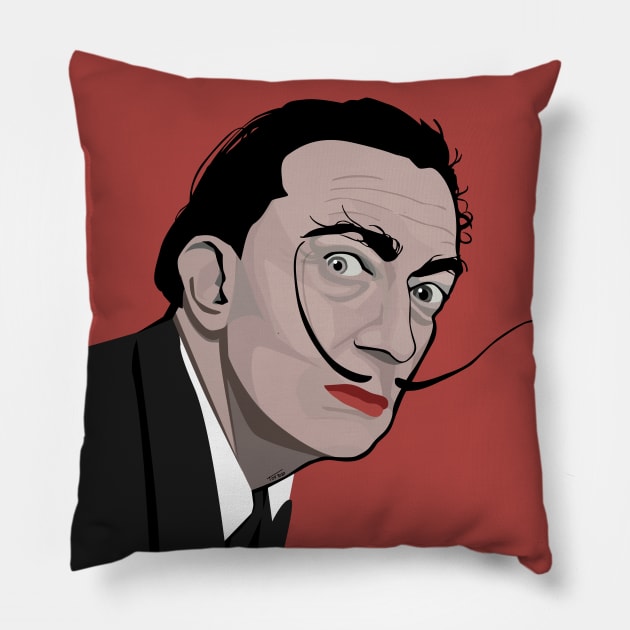 Salvador Dali Pillow by So Red The Poppy