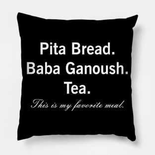 Pita Bread Baba Ganoush Eggplant Dip Vegan Vegetarian Favorite Meal Pillow