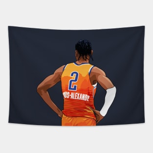 Shai Gilgeous-Alexander Vector Back Orange Above Waist Qiangy Tapestry