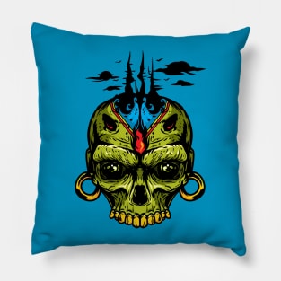 Native Devil Skull Pillow