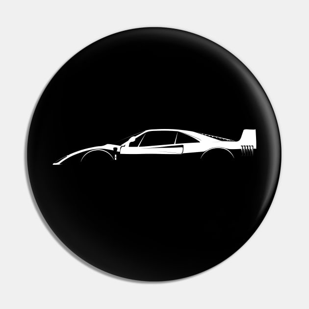 Ferrari F40 Silhouette Pin by Car-Silhouettes