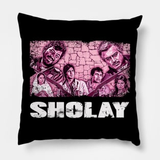 Sholays Thrilling Climactic Showdown Pillow