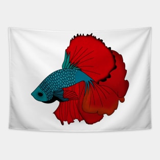 Siamese fighting fish Colorful betta fish Graphic Tapestry