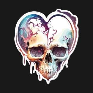 Colorful Heart Shaped Skull T-Shirt