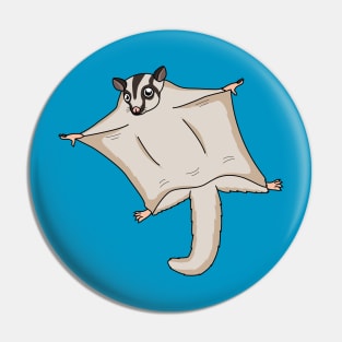 Cute flying sugar glider cartoon illustration Pin