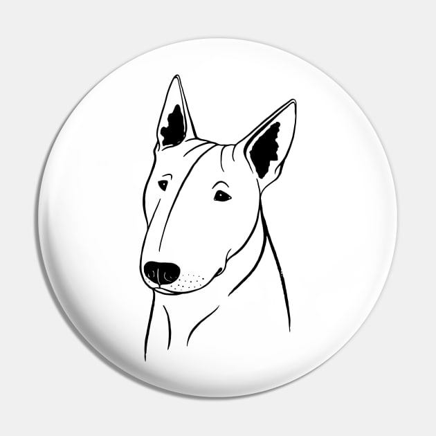 Bull Terrier (Black and White) Pin by illucalliart