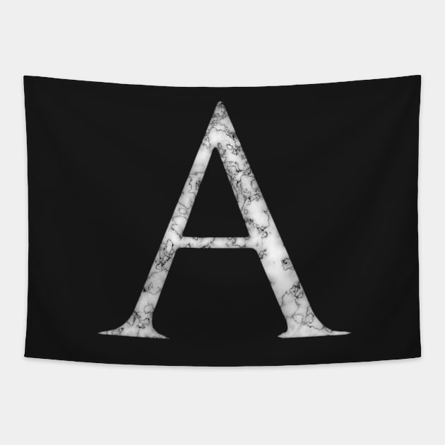 A in Roman White Marble Latin Alphabet Letter Sticker Tapestry by SolarCross