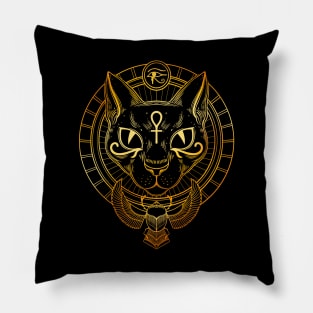 Bastet. Egyptian cat goddess Pillow