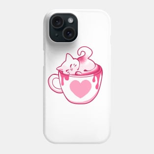 Cute Heart Love Catpuccino Phone Case