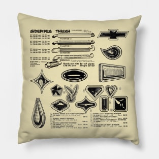 Vintage Parts Ad (Black) Pillow