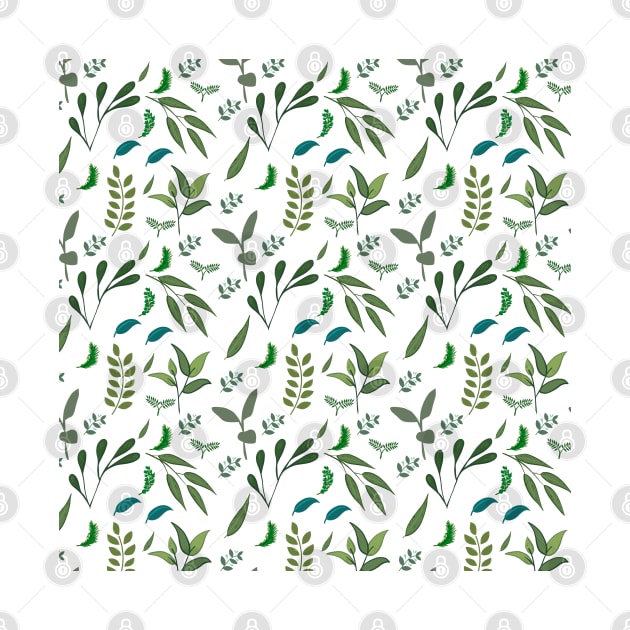 Green Leaves Pattern by SomebodyArts