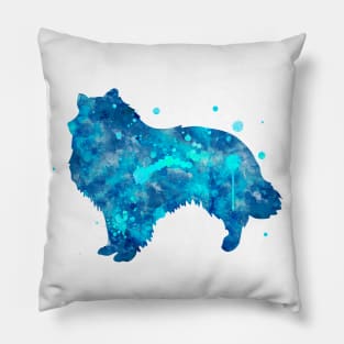 Eskimo Dog Watercolor Painting Pillow