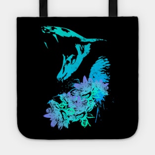 Cobra and Flowers - Blue Tote