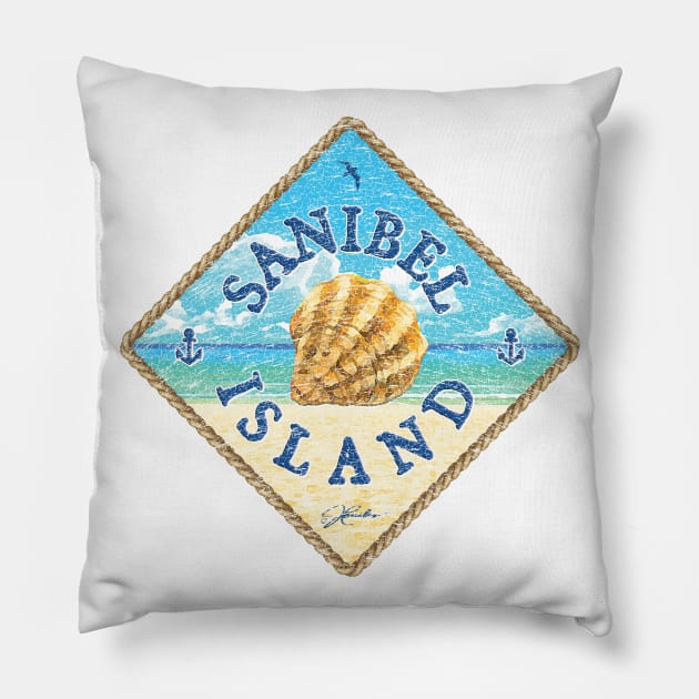 Sanibel Island, Florida, with Oyster Shell and Beach Pillow by jcombs