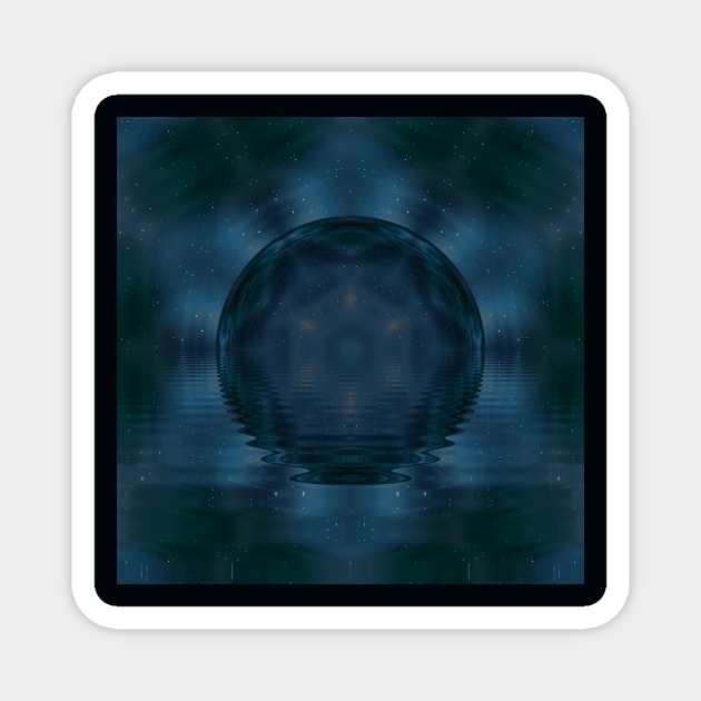 Aurora Borealis Mandala Lake Magnet by Moon Art