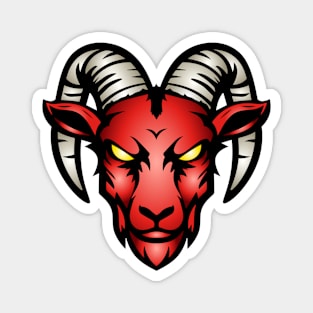 Red goat, animals logo, diablo, demon, zodiac sign Magnet