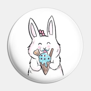 Bubbles the Ice Cream Eating Bunny Pin