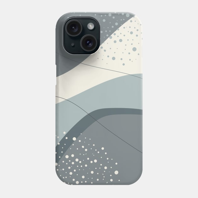 Grey and Ivory Modern Abstract Organic Shapes Phone Case by tramasdesign