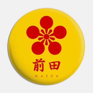 Maeda Clan kamon with text Pin