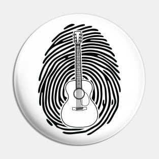 Fingerprint Acoustic Guitar Outline Light Theme Pin