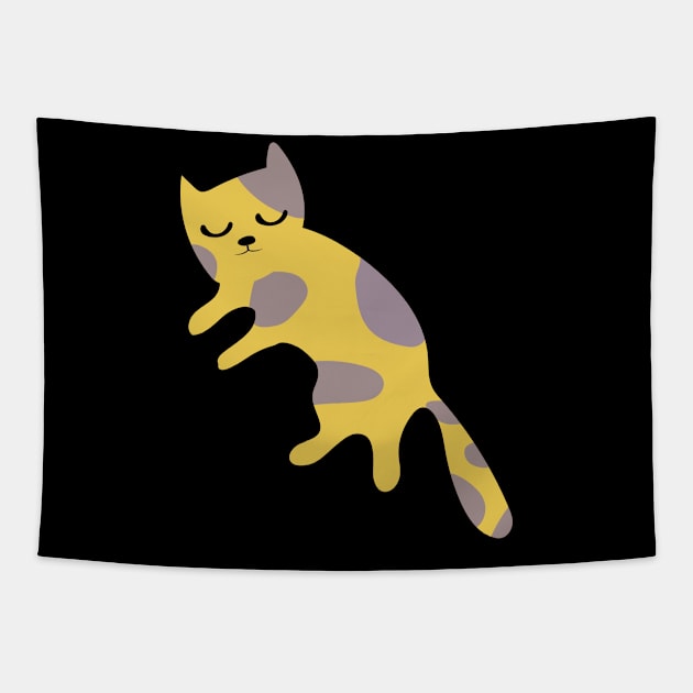 Cute cat childish print. Perfect for t-shirt, apparel, cards, poster, nursery decoration. Vector Illustration Tapestry by Tjstudio