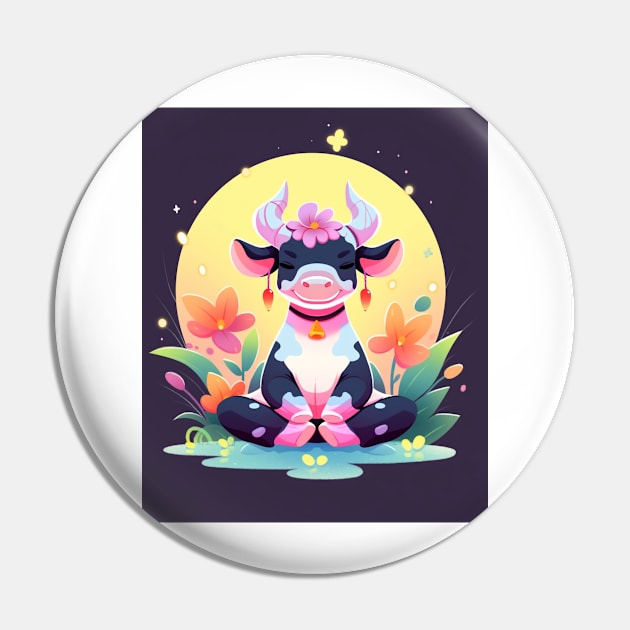 Cute Meditating Pin by AdaMazingDesign