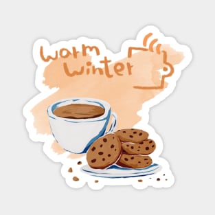 Warm Winter Hot Chocolate And Cookies Magnet