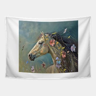 Horse in Flowers Tapestry